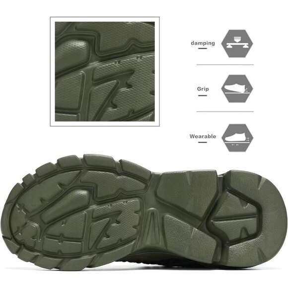 Men\'s Mesh ArmyGreen Non Slip Breathable, Athletic Sports Fashion Sneakers Shoes main image 4
